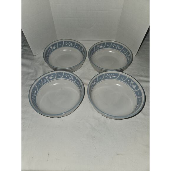 Noritake Stoneware VICTORY BLUE 8673 Set Of 4 Cereal Bowl Excellent Cond VHTF - Picture 1 of 6